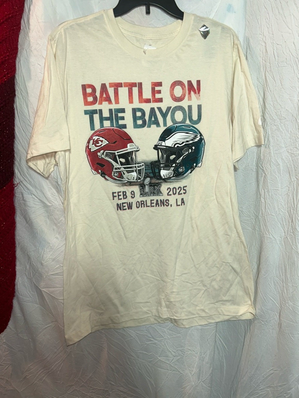 Battle On The Bayou 2025 Graphic Tee - Cream with Red & Teal